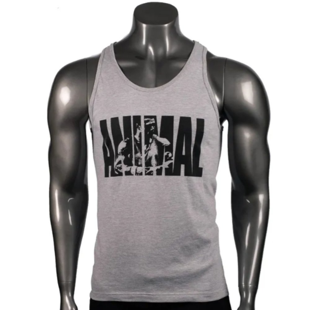 Grey tank with the "Snak" iconic in black.